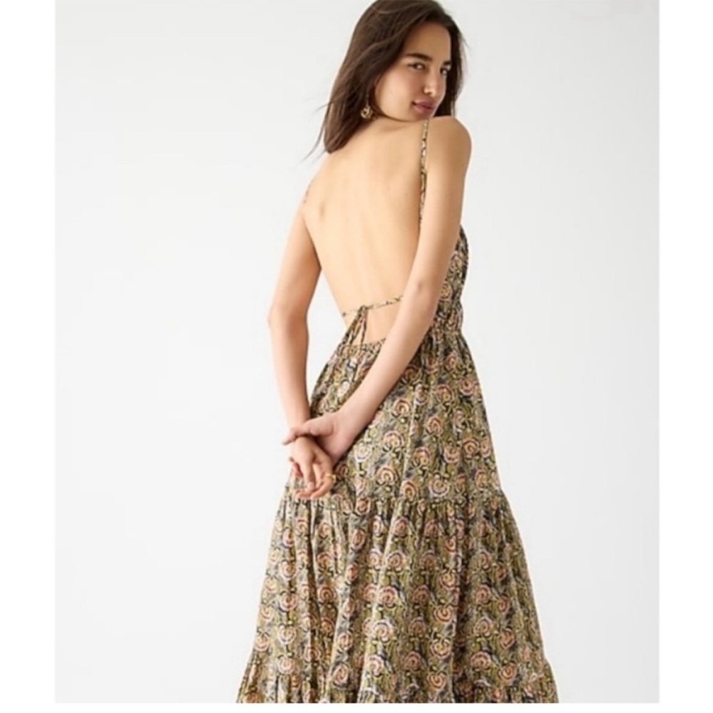 J.Crew v-neck tiered dress in dandelion swirl